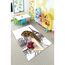 Pelangi Desenli Renkli Dijital Baskı Yıkanabilir Kaymaz Taban Modern Çocuk Halısı ve Yolluk.