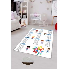 Pelangi Desenli Renkli Dijital Baskılı Yıkanabilir Kaymaz Taban Modern Mutfak Halısı (Süngersiz)