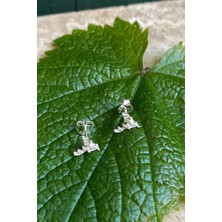 Beyisa 925 Ayar Gümüş Geyik Baget Zirkon Taşlı Minimal Kıkırdak Küpe Piercing