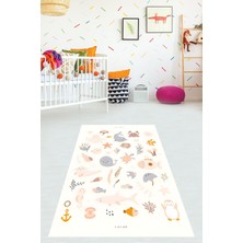 Pelangi Iskandinav Tarzı Denizaltı Canlıları Yıkanabilir Kaymaz Taban Leke Tutmaz Çocuk Odası Halısı