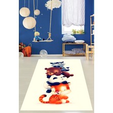 Pelangi Sevimli Hayvanlar Yıkanabilir Kaymaz Taban Leke Tutmaz Çocuk Odası Halısı