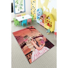 Pelangi Desenli Renkli Dijital Baskı Yıkanabilir Kaymaz Taban Modern Çocuk Halısı ve Yolluk.