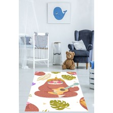 Pelangi Gitar Çalan Kunduz Kaymaz Taban Leke Tutmaz Çocuk Odası Halısı