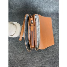 Sanat Leather SL-312 Hakiki Deri Çok Işlevli Özel Portföy Kartlık Bölmeli El Çantası 22,5 Cm×13,5 cm Sanat Leather