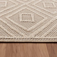 Carpettex Balkon Teras Dış Mekan Halısı Iskandinav Desenli Bej Renkli Halı