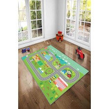 Pelangi Ekonomik Desenli Renkli Dijital Baskı Yıkanabilir Kaymaz Taban Modern Çocuk Halısı.(Süngersiz)