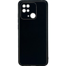 Nettech Xiaomi Redmi 9c Uyumlu Coco Leather Seri Arka Koruma Kılıf - Siyah