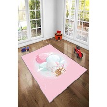 Pelangi Desenli Renkli Dijital Baskılı Yıkanabilir Kaymaz Taban Modern Mutfak Halısı (Süngersiz)