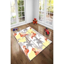 Pelangi Desenli Renkli Dijital Baskılı Yıkanabilir Kaymaz Taban Modern Mutfak Halısı (Süngersiz)