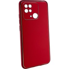 Nettech Xiaomi Redmi 9c Uyumlu Coco Leather Seri Arka Koruma Kılıf - Kırmızı