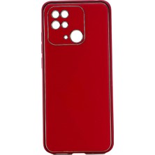 Nettech Xiaomi Redmi 9c Uyumlu Coco Leather Seri Arka Koruma Kılıf - Kırmızı