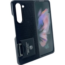 Nettech Samsung Galaxy Z Fold 4 Uyumlu Suni Deri Arka Koruma Kılıf - Siyah