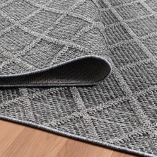 Carpettex Balkon Teras Bahçe Mutfak Dış Mekan Halısı Iskandinav Tarzı Karo Desenli Gri Renkli Halı