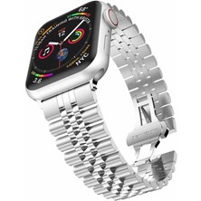 Cupcase Watch 40MM Uyumlu Krd-36 Metal Kordon Zore - Gümüş-Siyah
