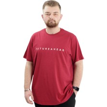 Superxl Büyük Beden Baskılı Erkek T-Shirt Bisiklet Yaka Future U24029