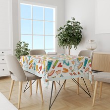 Renkli Kalemler Sayılar Desenli Süet Dertsiz Masa Örtüsü