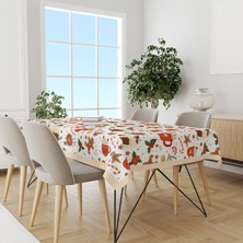 Yılbaşı Keki Desenli Süet Dertsiz Masa Örtüsü