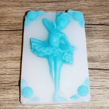Huzur Soap Huzur Sabun, Balerin Kız Desenli Hediyelik ve Doğal El Yapımı Kokulu Sabun (Mavi ve Beyaz)