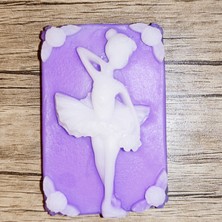 Huzur Soap Huzur Sabun, Balerin Kız Desenli Hediyelik ve Doğal El Yapımı Kokulu Sabun (Beyaz ve Menekşe)
