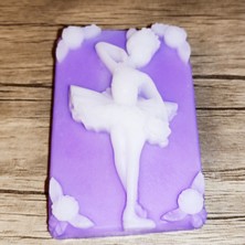 Huzur Soap Huzur Sabun, Balerin Kız Desenli Hediyelik ve Doğal El Yapımı Kokulu Sabun (Beyaz ve Menekşe)