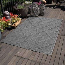 Carpettex Balkon Teras Bahçe Mutfak Dış Mekan Halısı Iskandinav Desenli Gri Renkli Halı