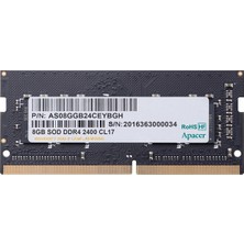 Apacer 8gb (1X8GB) 3200MHZ CL22 Ddr4 Notebook Sodımm Ram (ES.08G21.GSH)