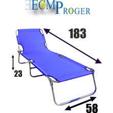 Ecm Proger -Sırt ayarlı katlanabilir kademeli şezlong 2'li set - Mavi