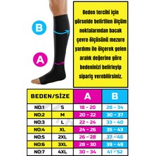 Wibtex Diz Altı Varis Çorabı Burnu Açık (Siyah Renk) Orta Basınç Ccl2(Çift Bacak)