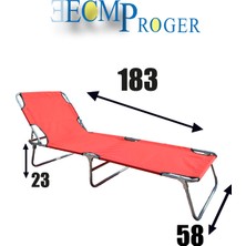 Ecm Proger Katlanır Kademeli Şezlong 2 'li Paket Kırmızı