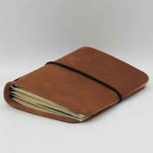 Norwegia Smögen -  Deri Pasaport Kılıfı - 3 Defter - Camel