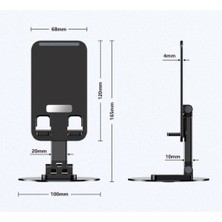 Işık Ticarett Yuvarlak Tabanlı Katlanabilir Masaüstü Telefon ve Tablet Standı Telefon Tutucu Tablet Tutucu - Siyah