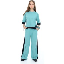 Asortix Kız Çocuk Pamuk Oversize Yarım Kol Alt-Üst Eşofman Takım-AÜT-0008