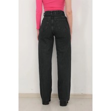Asortix Kız Çocuk Denim Bol Paça Yüksek Bel Kot PANTOLON-PNT-0035