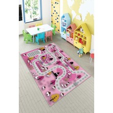 Pelangi Ekonomik Desenli Renkli Dijital Baskı Yıkanabilir Kaymaz Taban Modern Çocuk Halısı.(Süngersiz)