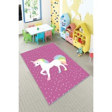 Pelangi Desenli Renkli Dijital Baskı Yıkanabilir Kaymaz Taban Modern Çocuk Halısı Ve Yolluk.