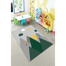 Pelangi Desenli Renkli Dijital Baskı Yıkanabilir Kaymaz Taban Modern Çocuk Halısı Ve Yolluk.