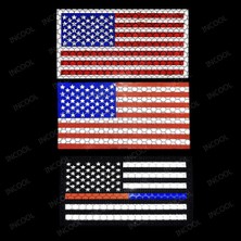 Haicheng Shop 28 Beyaz 10X2.5CM Stili Kızılötesi Yansıtıcı Amerikan Bayrağı Amerika Birleşik Devletleri Abd Abd Bayrakları Ir Yamaları Askeri Taktik Mavi Hat Yama Biker Raptiye Rozetleri (Yurt Dışından)