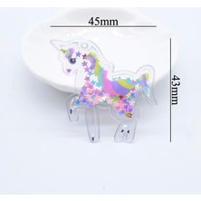 Haicheng Shop Pembe Tarzı *43MM Baskılı Renkli Unicorn Pul Aplikler Dıy Giysiler Için Yamalar Şapkalar Klipler Yay Kolye Dekor Aksesuarları (Yurt Dışından)