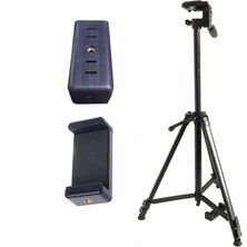 Dymax 135CM Tripod Ios ve Android Uyumlu Bluetooth Kumandalı Tripot Cep Telefonu Video Kamera Projeksiyon Cihazı Uyumlu Telefon Tutuculu Üç Ayak Tripod