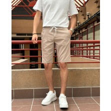 İnpool Bel Lastikli-Bağcıklı,regular Fit, Yazlık, Old Money Culture, Keten (Linen), Dokuma Şort 24INP285