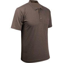 Çizgi Triko Erkek Büyük Beden Polo Yaka Düğmeli Cepli T-Shirt Klasik Kalıp