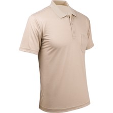 Çizgi Triko Erkek Büyük Beden Polo Yaka Düğmeli Cepli T-Shirt Klasik Kalıp