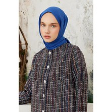 QEF Winter Kraş Şal Kot Mavi