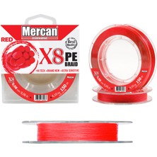 Mercan Pe Örgü Ultra X8 Kırmızı Ip 150M Makara Misina