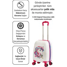 G&D Polo Suitcase Gedox Kids Pembe Beyaz Unicorn Desenli Kız Çocuk Valizi 152