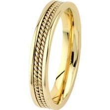 İryum Erkek Örgülü Tasarım Alyans - Nişan Yüzüğü