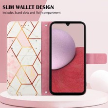 BDT Market Samsung Galaxy A15 Pu Deri Mermer Desen Telefon Kılıfı (Yurt Dışından)