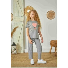 Weweus Gri Kız Çocuk Pijama Takımı 829