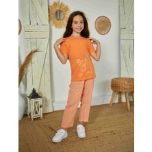 Weweus Turuncu Kız Çocuk Pijama Takımı 823