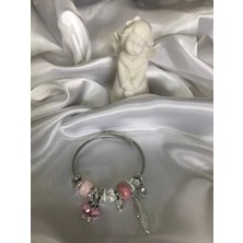 Bert Accessory Pembe Kanatlı Kelebek Charm Bileklik